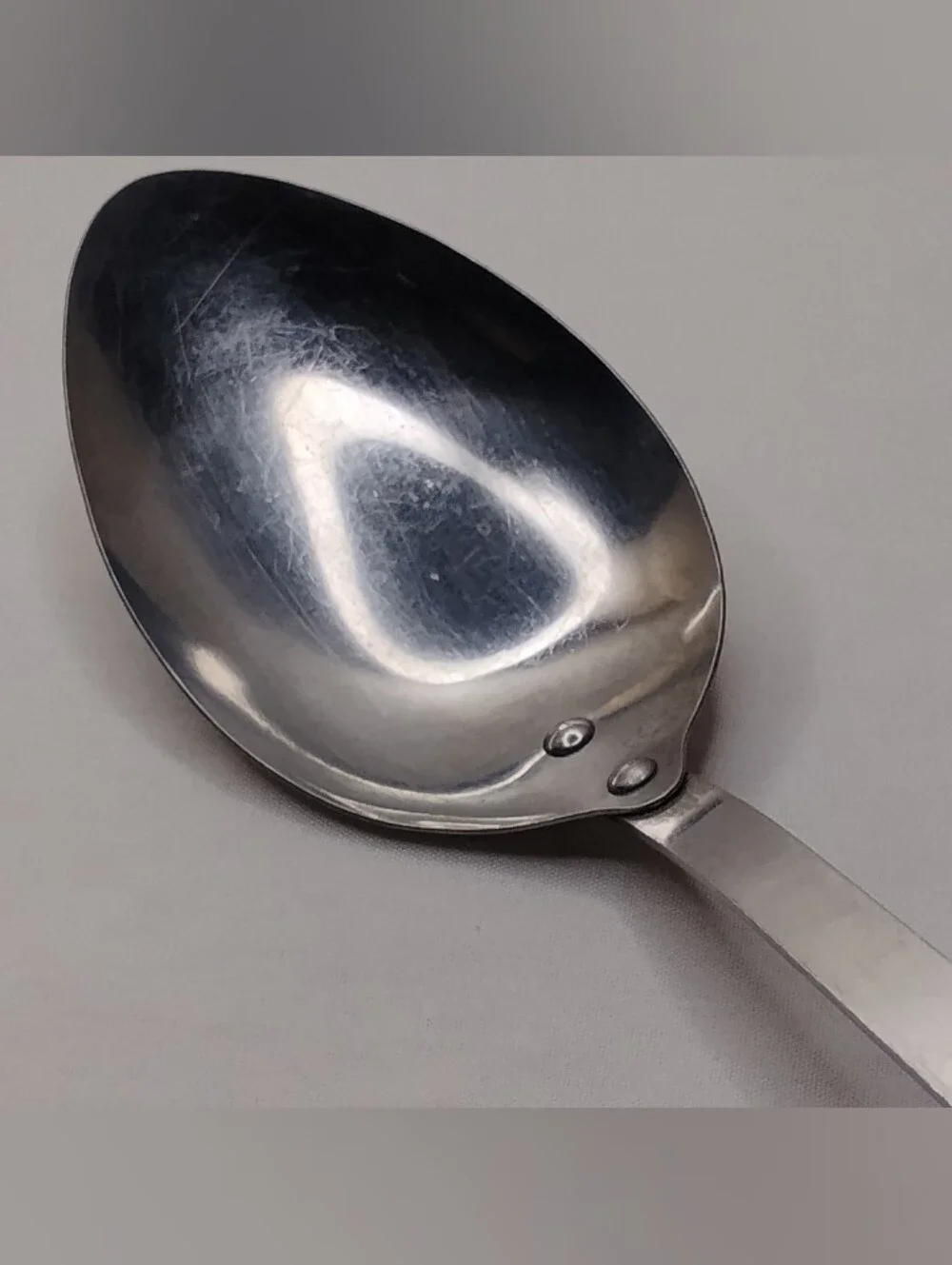 Vintage 70s 80s Household Japan Stainless Steel Metal Serving Spoon Retro Floral